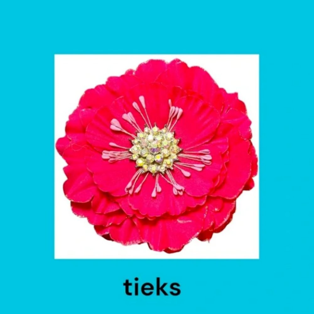 Tieks Flower Pink Box Topper with Faux Rhinestones in Center